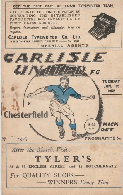 Carlisle United v Chesterfield   01-Jan-1952