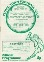 Yeovil Town v Dartford  05-May-1974