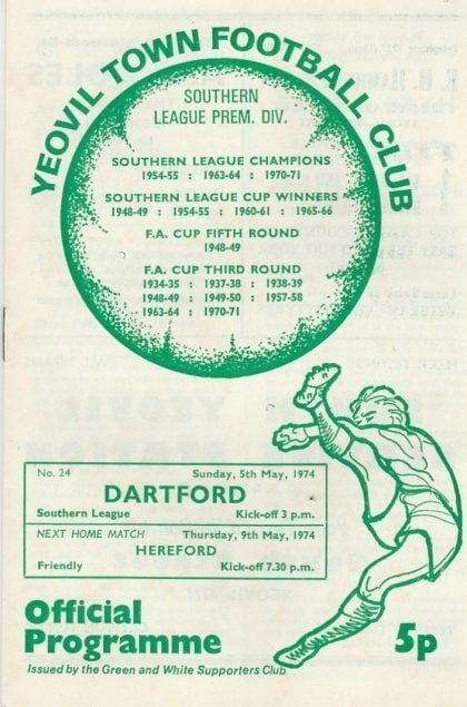 Yeovil Town v Dartford  05-May-1974