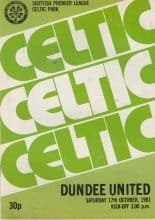 Glasgow Celtic v Dundee United 17-Oct-1981