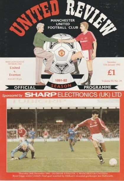 Manchester United v Everton 11-Jan-1992