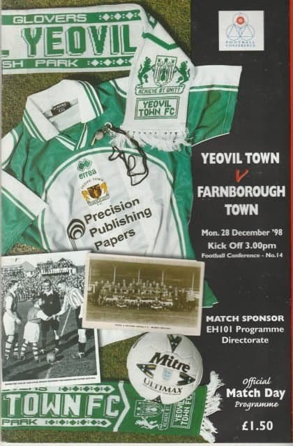 Yeovil Town v Farnborough Town 28-Dec-1998