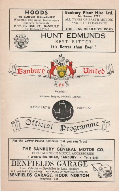 Banbury United v Gravesend & Northfleet  16-Dec-1967