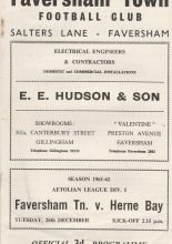 Faversham Town v Herne Bay   26-Dec-1961