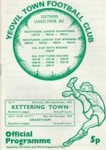 Yeovil Town v Kettering Town 29-Sep-1973