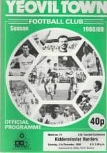 Yeovil Town v Kidderminster Harriers 31-Dec-1988