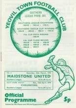 Yeovil Town v Maidstone United 30-Mar-1974