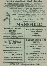 Chester v Mansfield Town 11-Nov-1961