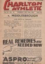 Charlton Athletic v Middlesbrough  25-Dec-1947