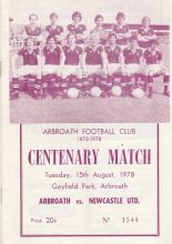 Arbroath v Newcastle United  15-Aug-1978