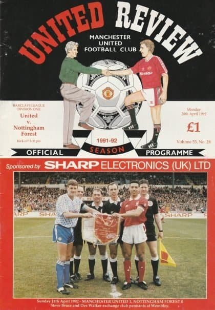 Manchester United v Nottingham Forest 20-Apr-1992