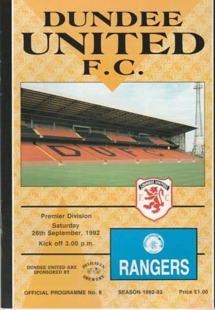 Dundee United v Glasgow Rangers 26-Sep-1992