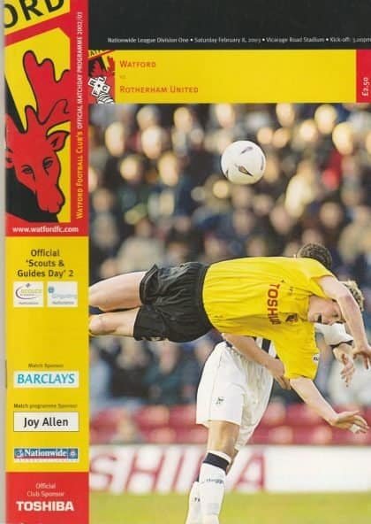 Watford v Rotherham United 08-Feb-2003