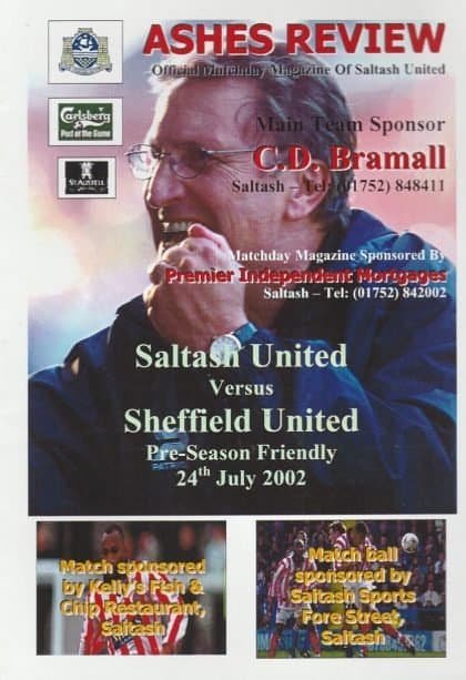 Saltash United v Sheffield United  24-Jul-2002