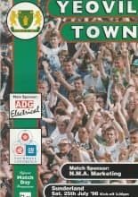 Yeovil Town v Sunderland 25-Jul-1998