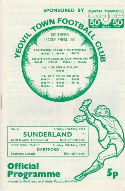 Yeovil Town v Sunderland 03-May-1974