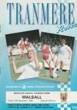Tranmere Rovers v Walsall  10-Nov-1989