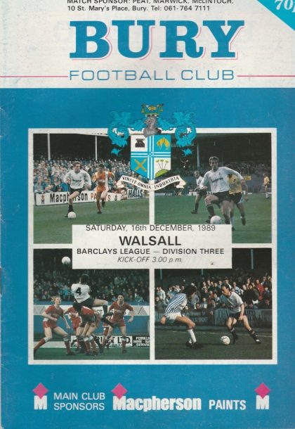 Bury v Walsall  16-Dec-1989