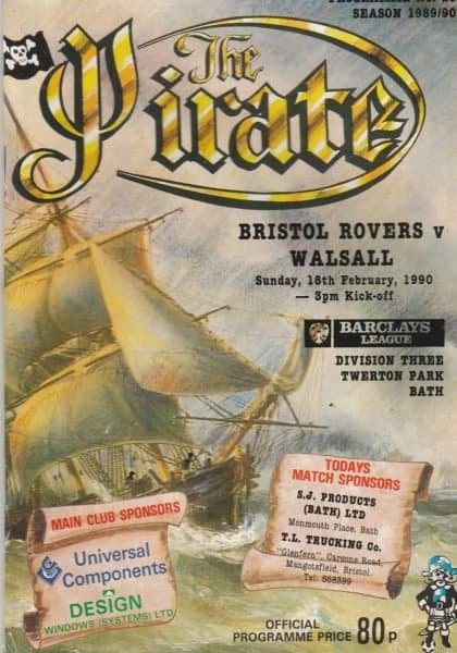 Bristol Rovers v Walsall 16-Feb-1990