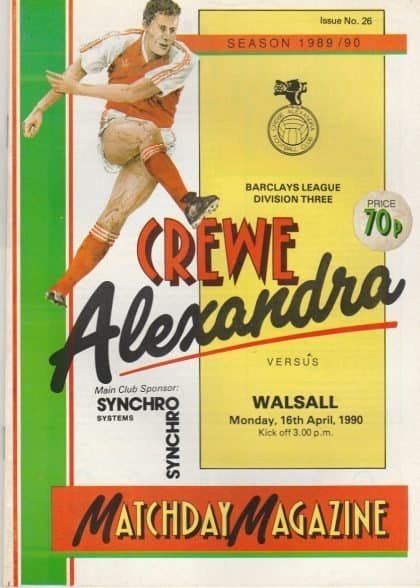 Crewe Alexandra v Walsall 16-Apr-1990