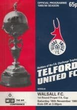 Telford United v Walsall   18-Nov-1989