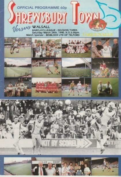 Shrewsbury Town v Walsall 24-Mar-1990