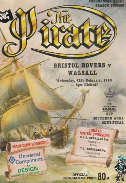 Bristol Rovers v Walsall 28-Feb-1990