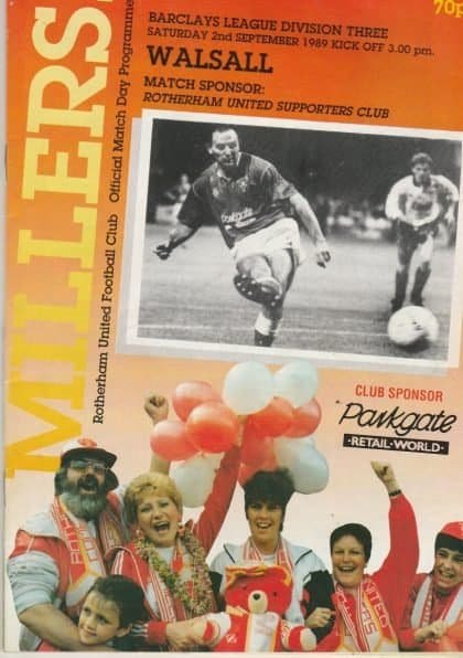 Rotherham United v Walsall 02-Sep-1989