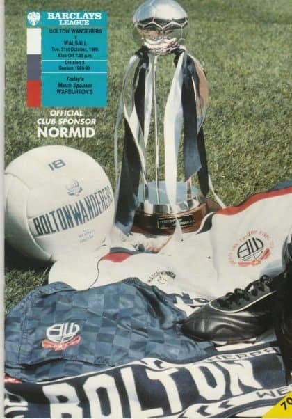 Bolton Wanderers v Walsall 31-Oct-1989