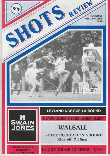 Aldershot v Walsall 09-Jan-1990