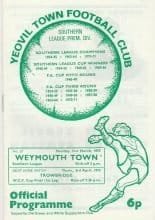 Yeovil Town v Weymouth  31-Mar-1975