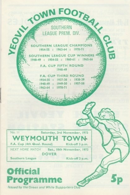 Yeovil Town v Weymouth  03-Nov-1973
