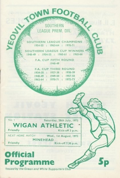 Yeovil Town v Wigan Athletic 28-Jul-1973