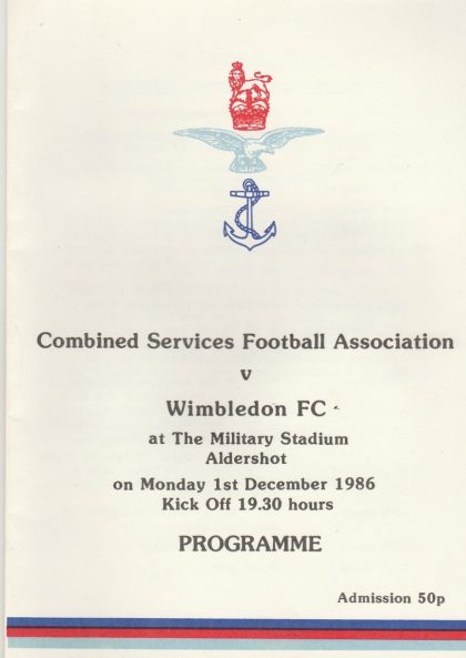 Combined Services FA v Wimbledon  01-Dec-1986