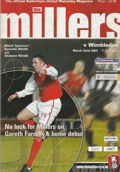 Rotherham United v Wimbledon 22-Mar-2003