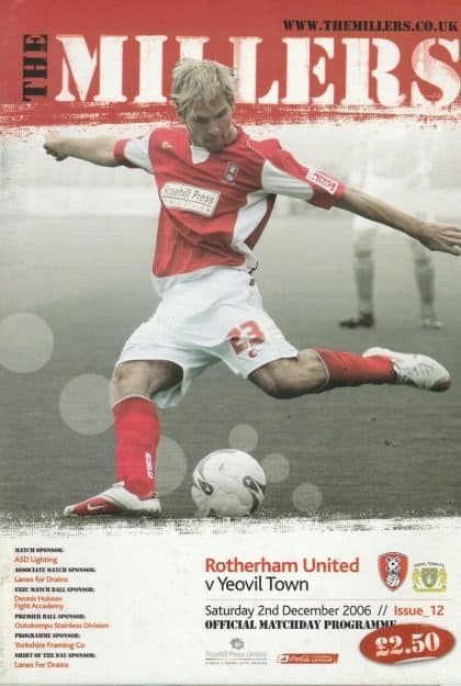 Rotherham United v Yeovil Town  02-Dec-2006