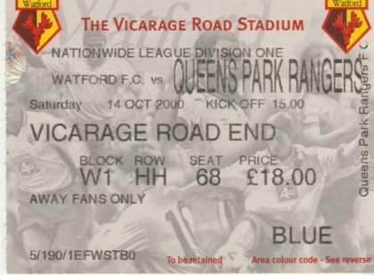 Watford v Queens Park Rangers 14-Oct-2000