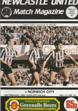 Newcastle United v Norwich City 13-Feb-1988