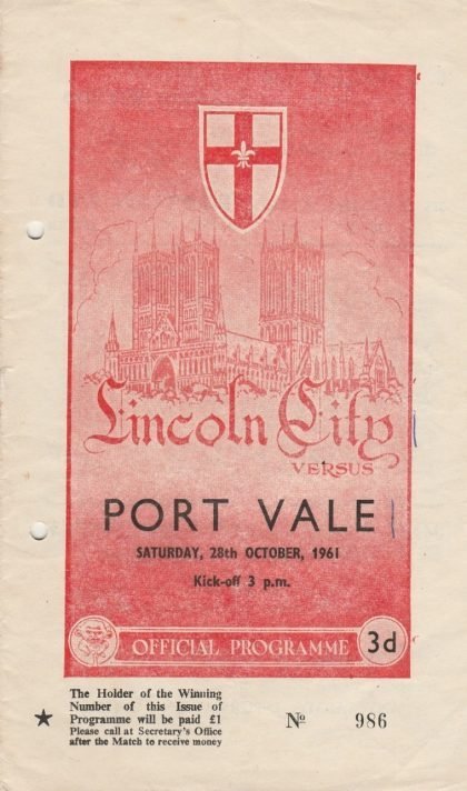 Lincoln City v Port Vale 28-Oct-1961
