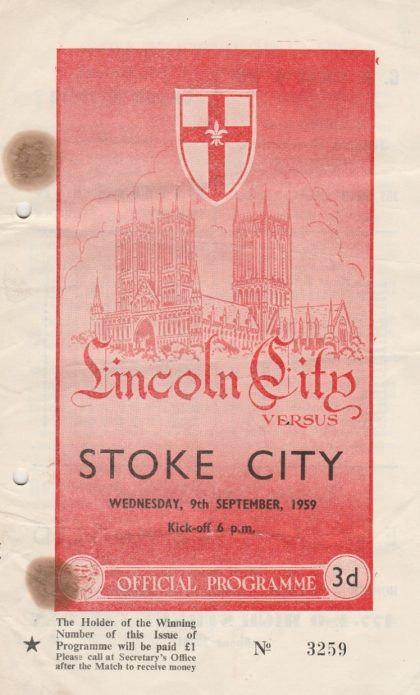 Lincoln City v Stoke City 09-Sep-1959