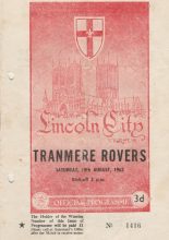 Lincoln City v Tranmere Rovers  18-Aug-1962