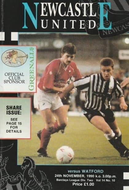 Newcastle United v Watford 24-Nov-1990