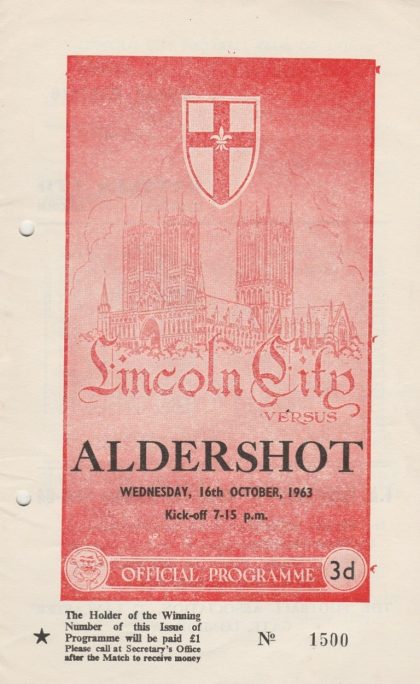 Lincoln City v Aldershot  16-Oct-1963
