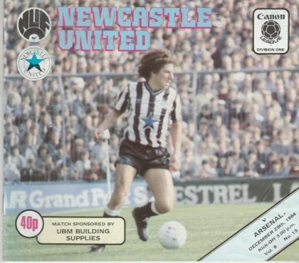 Newcastle United v Arsenal 29-Dec-1984