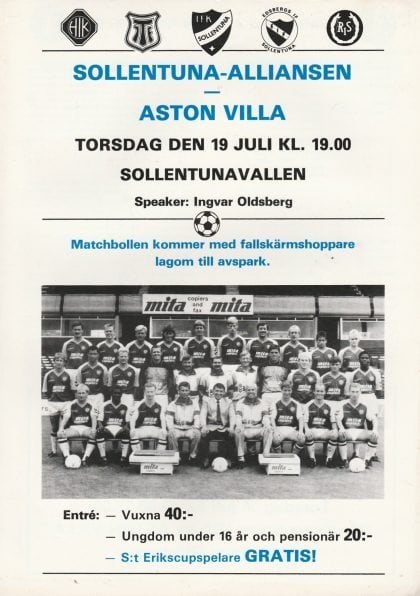 Sollentuna Alliansen v Aston Villa  19-Jul-1990