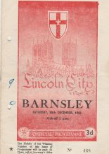Lincoln City v Barnsley 30-Dec-1961