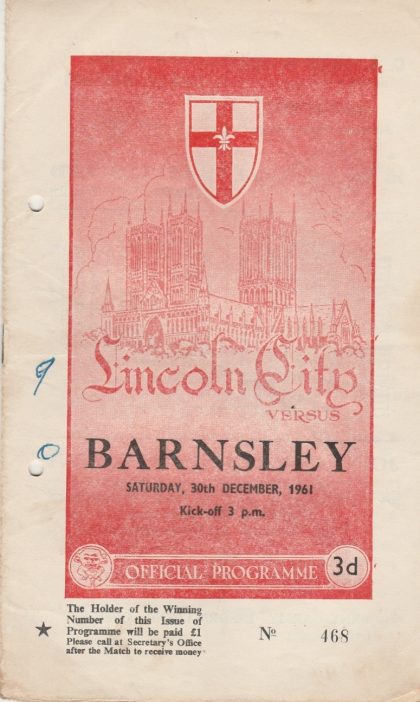 Lincoln City v Barnsley 30-Dec-1961