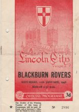 Lincoln City v Blackburn Rovers 11-Jan-1958
