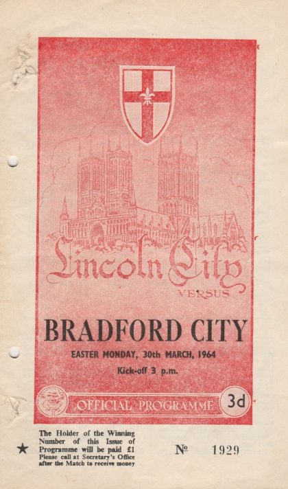 Lincoln City v Bradford City 30-Mar-1964