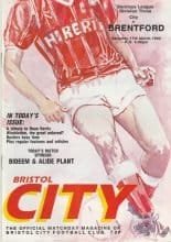 Bristol City v Brentford 17-Mar-1990